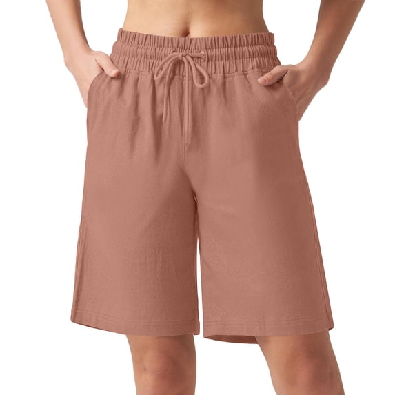 Womens Workout Shorts High Waisted Tummy Control Gym Yoga Shorts Running Shorts Rose Gold S
