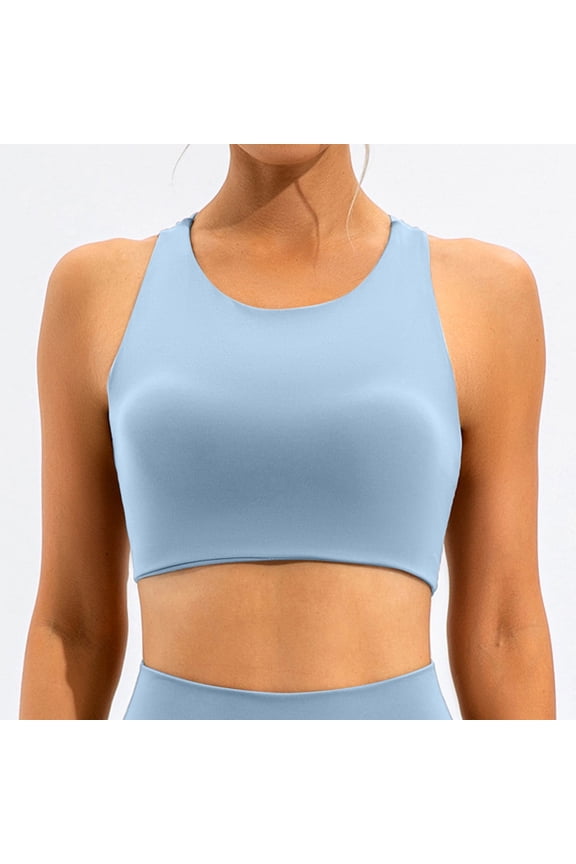 Womens Workout Sports Bras Fitness Backless Padded Low Bra Yoga Crop Tank Top Brazier for Women Stretchy Sports Bras for Women Womens Bras Underwire Bras Front Closure Sports Bra Low Support Womens