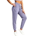 thumbnail image 1 of Womens Workout Sweatpants Drawstring Elastic Waist Jogger Pants with Pockets Gym Casual Purple M, 1 of 9