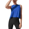 thumbnail image 1 of Womens Workout Tank Top Sleeveless Casual Tops Crop Sports Flowy Cropped Sports Shirt, 1 of 7