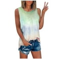 thumbnail image 1 of Womens Workout Tank Top Sleeveless Casual Tops Summer Tie-Dye Crew-Neck 閿涘湯-5XL閿?ACTIVE, 1 of 3