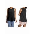 thumbnail image 1 of Womens Workout Tank Tops Back Pleat Loose Fit Sleeveless Yoga Athletic Shirt Soft Cooling Gym Tops Black XXL, 1 of 6