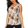 thumbnail image 1 of Womens Workout Tank Tops, Cute Cats Racerback Tank Tops Quick Dry Vest Sleeveless Athletic Yoga Gym, 1 of 7