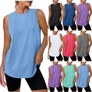 DEUUZHENQI Womens Workout Tank Tops Lightweight Sleeveless Shirts for Women Loose Fit Tops for Athletic Running Tennis Yoga, Limited Time, Under 10 Dollars