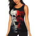 thumbnail image 1 of Womens Workout Tank Tops, Red And White Screaming Demon Skull Racerback Tank Tops Quick Dry Vest Sleeveless Athletic Yoga Gym, 1 of 7