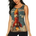 thumbnail image 1 of Womens Workout Tank Tops, Rusty Rocket Launch Racerback Tank Tops Quick Dry Vest Sleeveless Athletic Yoga Gym, 1 of 7