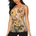 thumbnail image 1 of Womens Workout Tank Tops, Vintage Floral Butterfly Collage Racerback Tank Tops Quick Dry Vest Sleeveless Athletic Yoga Gym, 1 of 7