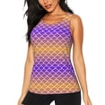 thumbnail image 1 of Womens Workout Tank Tops, purple orange fish scale Racerback Tank Tops Quick Dry Vest Sleeveless Athletic Yoga Gym, 1 of 7