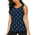 thumbnail image 1 of Womens Workout Tank Tops, vintage anchor navyblue print Racerback Tank Tops Quick Dry Vest Sleeveless Athletic Yoga Gym, 1 of 7
