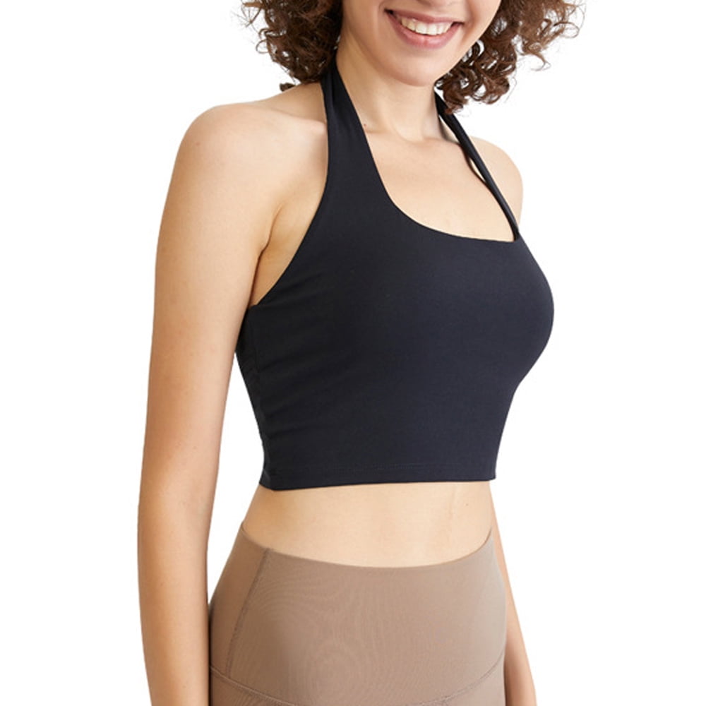 Womens Workout Tank Tops with Built in Bras - Cropped Padded