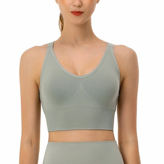 Womens Workout Top Dgankt Women's Spaghetti Strap Bra Running Fitness Bra Plus Size Underwear