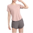 thumbnail image 1 of Womens Workout Tops - Athletic Running Gym Yoga Short Sleeve Shirts Breathable Crewneck Tees, 1 of 4