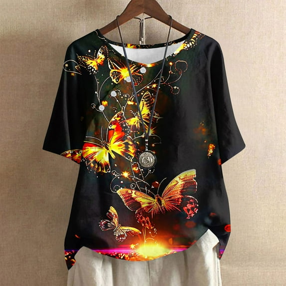 Womens Workout Tops Loose Fit Summer Blouses for Women Dressy Casual Plus Size Shirts for Curvy Women