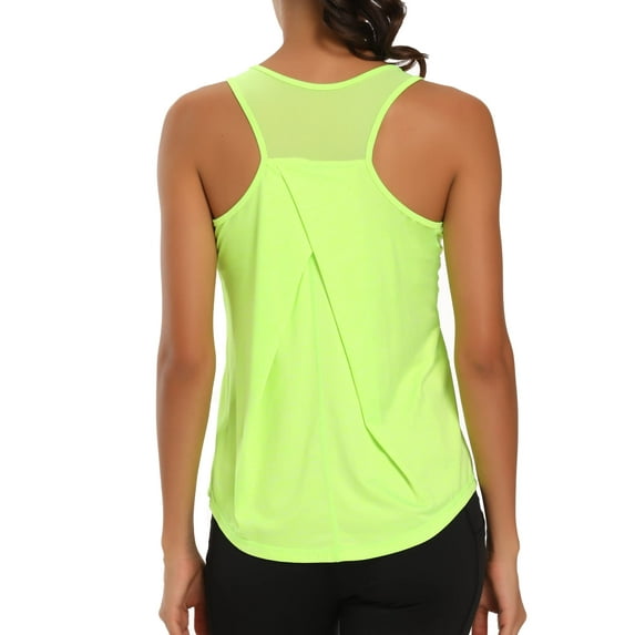 Womens Workout Tops Racerback Tank Tops Mesh Yoga Shirts Athletic Running Tank Tops Sleeveless Gym Clothes