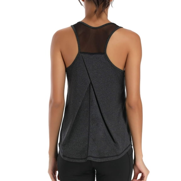 Womens Workout Tops Racerback Tank Tops Mesh Yoga Shirts Athletic Running Tank Tops Sleeveless Gym Clothes