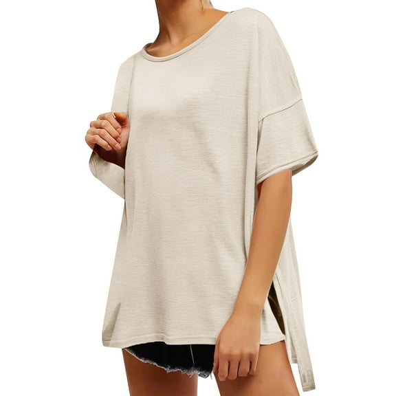 Womens Workout Tops Short Sleeve Shirts with Sun Protection Trendy Spring Summer Outfits S-2XL