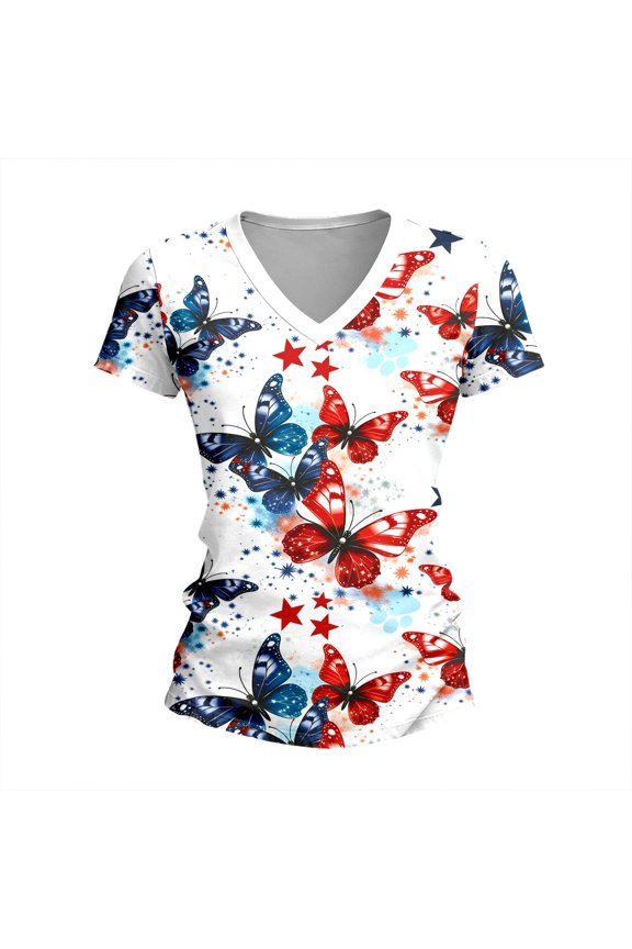 Womens Workout Tops T Shirts Fashion Graphic Print Loose Crewneck Casual Boho Shirts