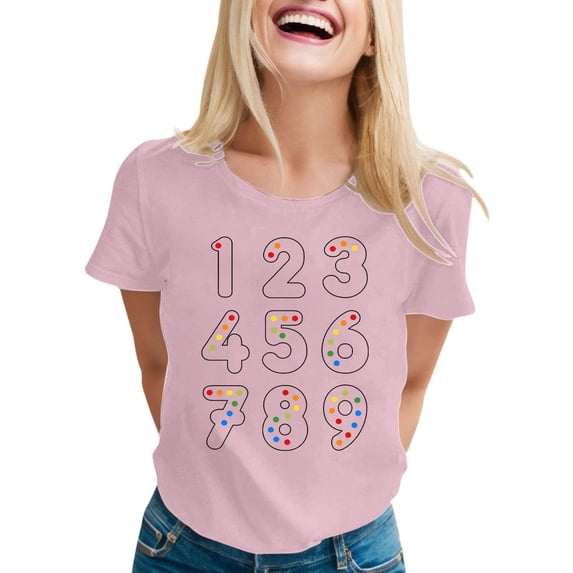 Womens Workout Tops T Shirts Unisex Digital Graphic Print Crew Neck Short Sleeve Boho Shirts