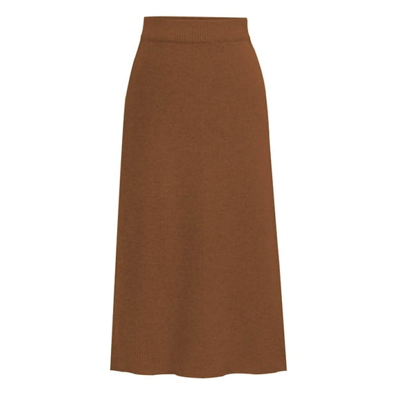 Womens Workwear Skirts Winter Wool Mid Length Woolen Thick Skirt Holiday Wear