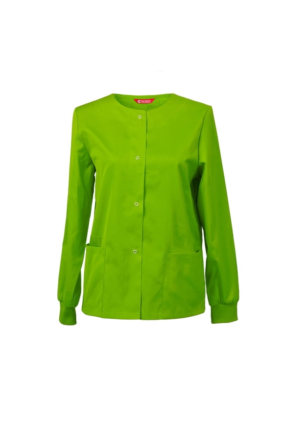 Womens Workwear Snap Front Warm-up Jacket