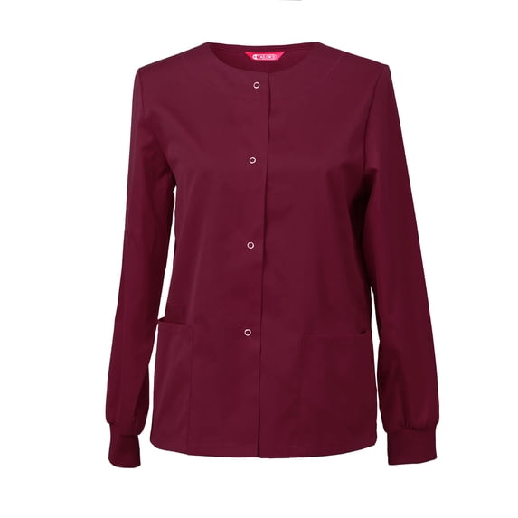 Womens Workwear Snap Front Warm-up Jacket