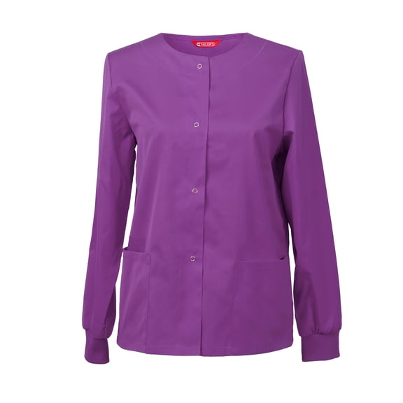 Womens Workwear Snap Front Warm-up Jacket