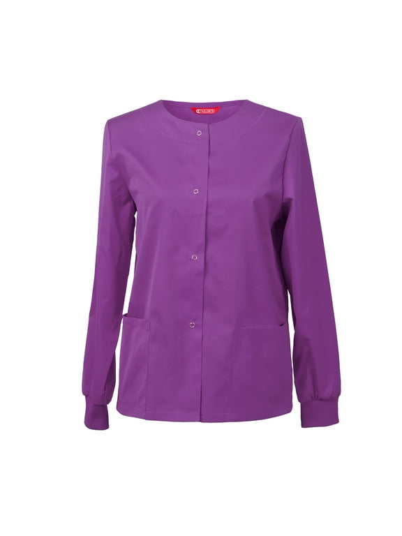 Womens Workwear Snap Front Warm-up Jacket