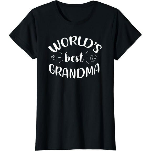 Womens World's Best Grandma Heart Gma T-Shirt