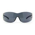 thumbnail image 1 of Womens Wrap Around Shield Star Jewel Retro 90s Sunglasses All Black, 1 of 4