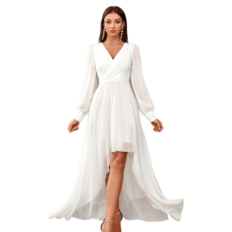 princess polly baby blue dress White Ruffle Asymmetrical Dress – Littlebox India