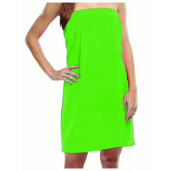 Womens Wrap, Terry Cotton Cover Up, LIME, Small Medium