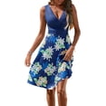 thumbnail image 1 of Womens Wrap V Neck Sleeveless Sundress Summer Flare Tank Dress with Pockets …, 1 of 6