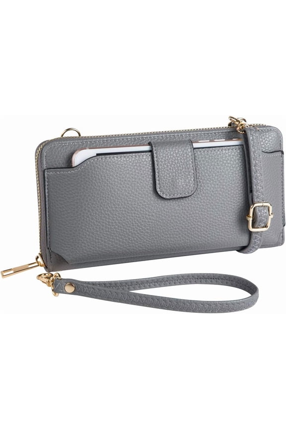 Womens Wristlet Wllet Crossbody Bg Cellphone Purse Hndbg RFID Crd Slots 2 Strp Wrist