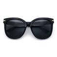 thumbnail image 1 of Womens XL Oversized High Temple Horn Rim Plastic Sunglasses All Black, 1 of 8