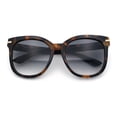 thumbnail image 1 of Womens XL Oversized High Temple Horn Rim Plastic Sunglasses Tortoise - Smoke, 1 of 8
