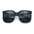thumbnail image 1 of Womens XXL Oversized Inset Lens Large Coverage Horn Rim Plastic Sunglasses All Black, 1 of 7