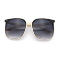 thumbnail image 1 of Womens XXL Oversized Inset Lens Large Coverage Horn Rim Plastic Sunglasses Ivory - Smoke, 1 of 7