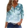 thumbnail image 1 of Womens Xmas Graphic Blouses Tops Henry Collar Long Sleeve Pullover Sweater Blouses Dressy Causal Christmas Tree Print Blouses Top, 1 of 5