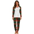 thumbnail image 1 of Womens Xmas Pajama Set Long Sleeve Shirt and Plaid Pants with Pocket Casual Christmas Sleepwear Cozy Nightwear Loose Fit Pjs Cute Holiday Lounge Wear, 1 of 5