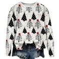 thumbnail image 1 of Womens Xmas Sweatshirts Santa Claus Print Blouses Tops Round Neck Pullover Sweater Blouses Thermal Long Sleeve Blouse Top, 1 of 2