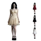 Womens Y2K Gothic Mini Dress Lace Mesh A Line Dress Spaghetti Strap ...