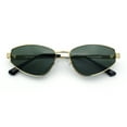 thumbnail image 1 of Womens Y2K Styling Metal Rim Cat Eye Retro Sunglasses Gold - Green, 1 of 8