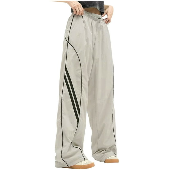 CHUMUD Womens Y2k Track Pants Baggy Sweatpants Wide Leg Cargo Joggers Harajuku Parachute Pants Vintage Streetwear Pants