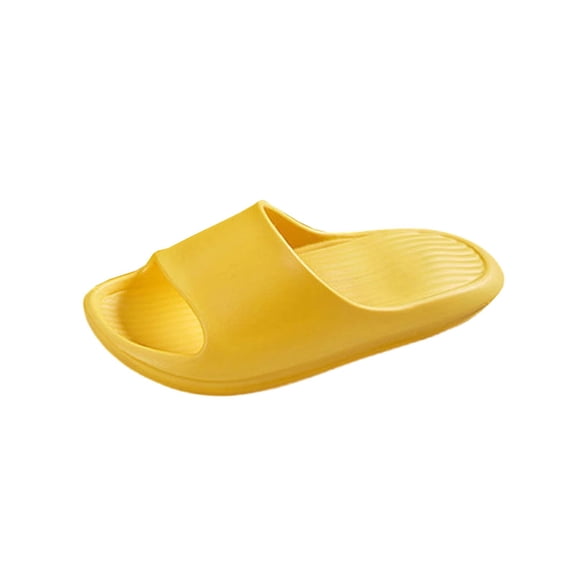 Womens Yellow EVA Foam Slides - Cloud Comfort Non Slip Waterproof Quick Drying Lightweight Recovery Sandals with Arch Support for Pool Beach Shower,Size 36-37