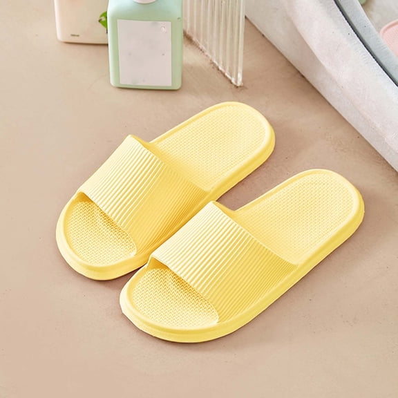Womens Yellow EVA Slides - Lightweight Cushioned House Slippers, Non-Slip Quick-Dry Pool & Beach Slide Sandals for Indoor Outdoor Travel,Size 40