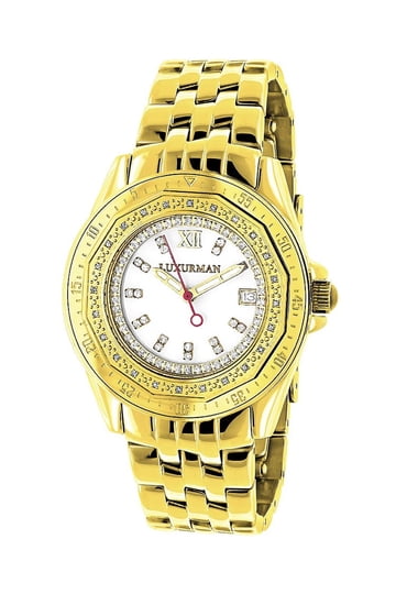 Luxurman Ladies Diamond Watch 0.3ct Yellow Gold Plated ladies-diamond-watch-030-ct-  main image 2