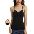 thumbnail image 1 of Womens Yoga Camisole Spaghetti Strap Sleeveless Cami with Built-in Bra Compression Tummy Control Tank Top, 1 of 6