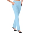 thumbnail image 1 of Womens Yoga Dress Pants Stretchy Pull On Straight Leg Business Casual Pants High Waist Dressy Slacks With Pockets, 1 of 5