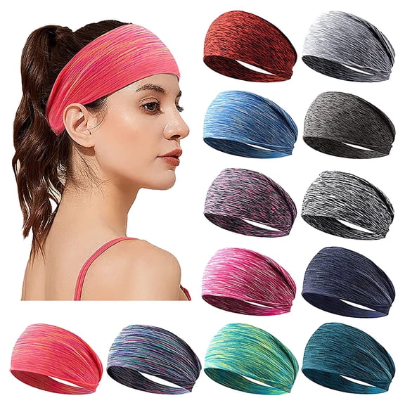 Womens Yoga Headband Sports Elastic Sweat Wicking Casual Hair Band