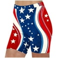 thumbnail image 1 of Womens Yoga Leggings Independence Day 4th of July Pritned High Waisted Tummy Control Fitness Running Gym Plus Size Yoga Shorts Red XL, 1 of 5